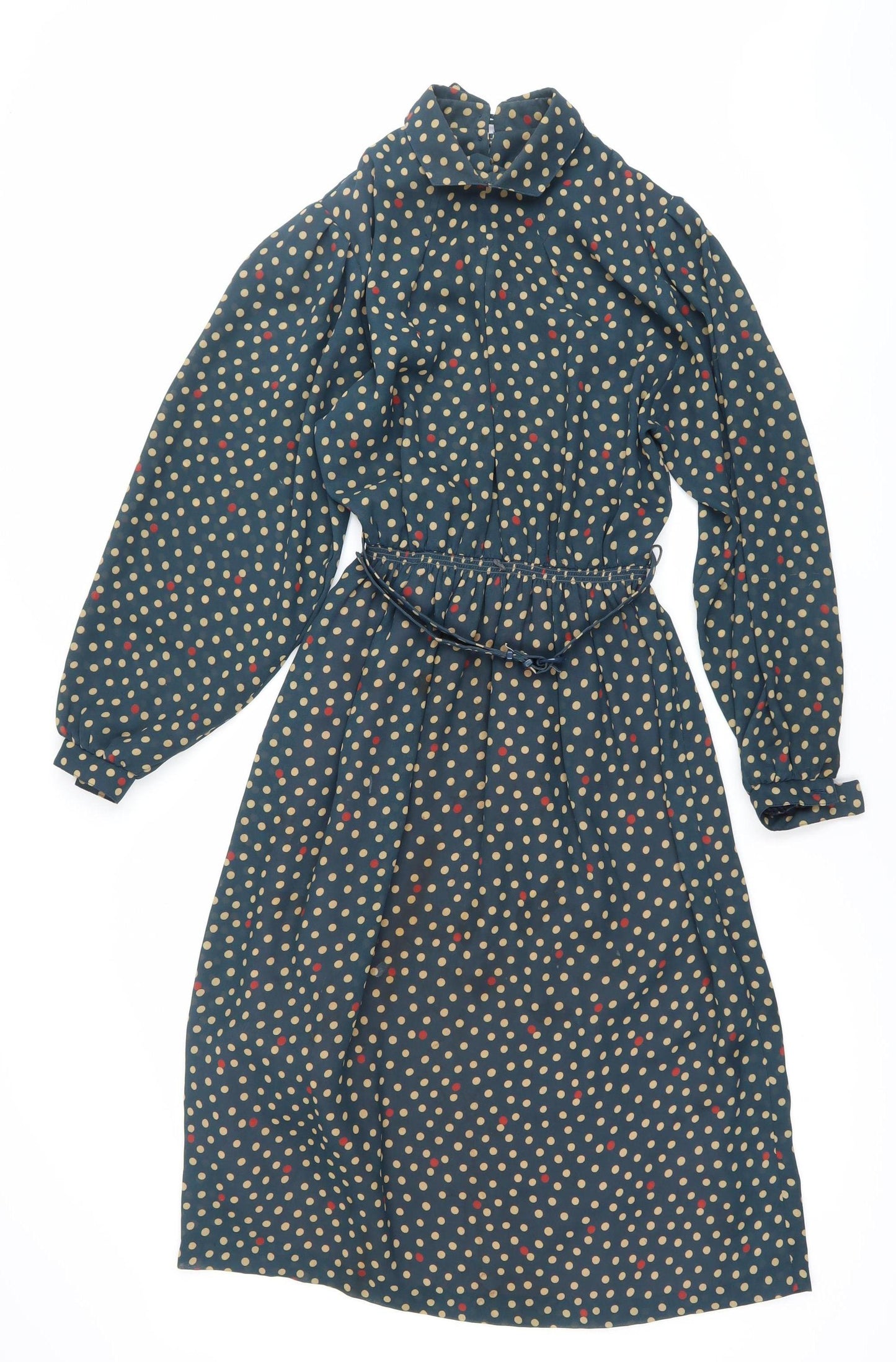 Chicot Women’s Blue Polka Dot A-Line Knee Length Dress Size 12