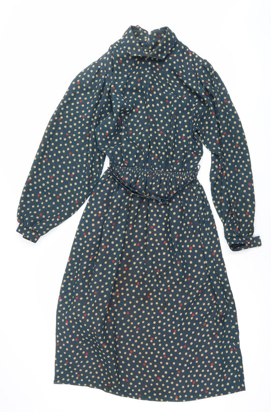 Chicot Women’s Blue Polka Dot A-Line Knee Length Dress Size 12