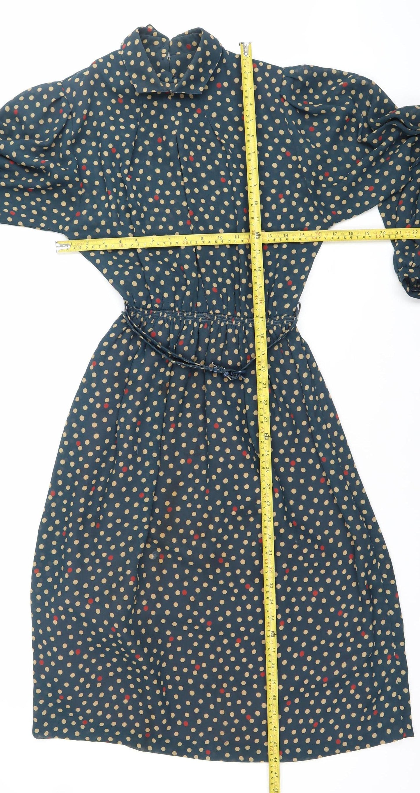 Chicot Women’s Blue Polka Dot A-Line Knee Length Dress Size 12
