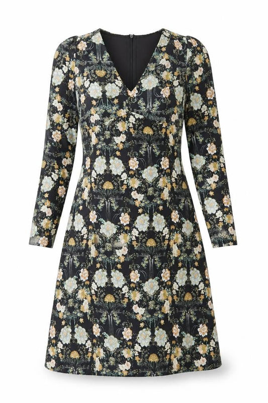 Boohoo Women's Multicoloured Floral Wrap Dress Size 10 Knee Length V-Neck