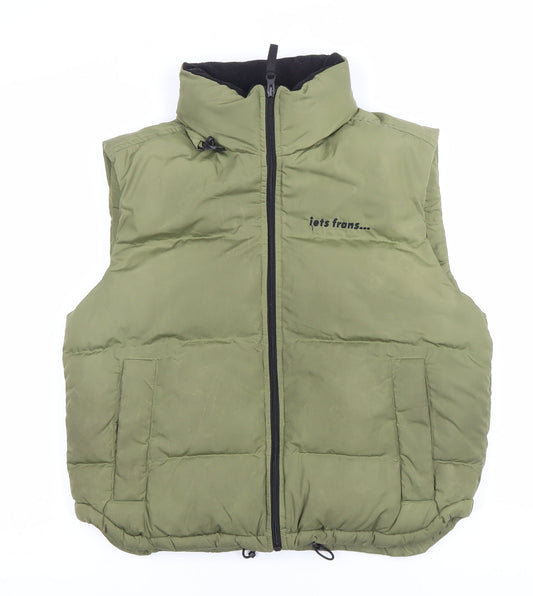 Jets Frans Womens Green S Puffer Padded Waistcoat Sleeveless Casual