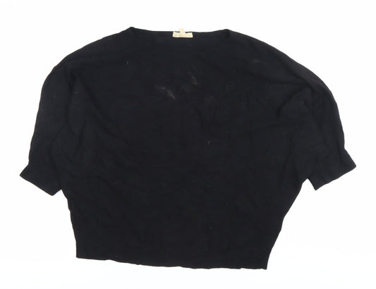 Phase Eight Women’s Black L Boat Neck Lightweight Blouse 3/4 Sleeve
