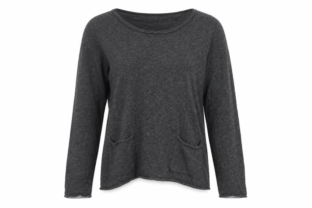 White Stuff Womens Grey Size 8 Scoop Neck Long Sleeve Knit Jumper