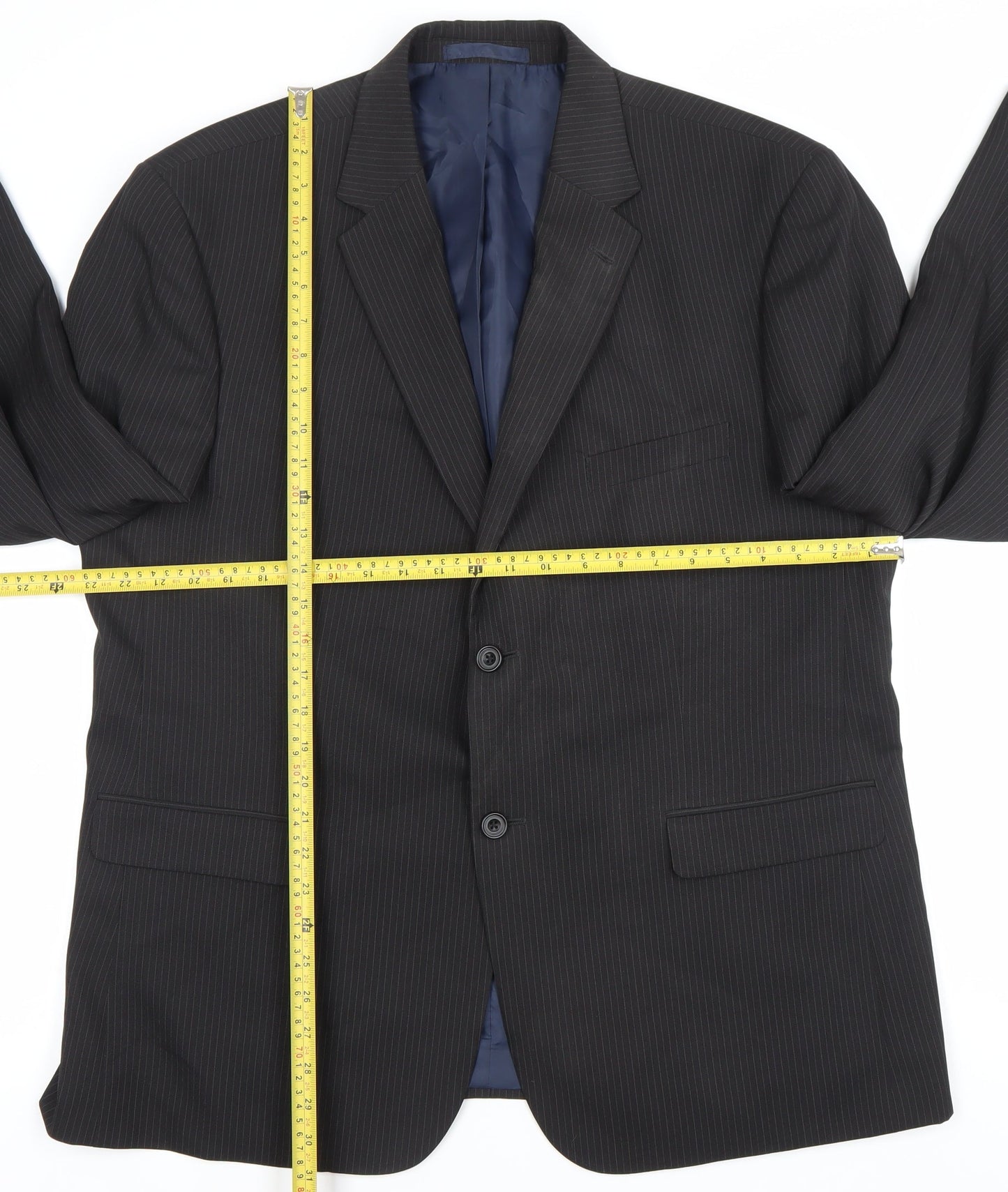 Greenwoods Men’s Black Pinstripe Blazer Jacket 40 Chest Regular Fit
