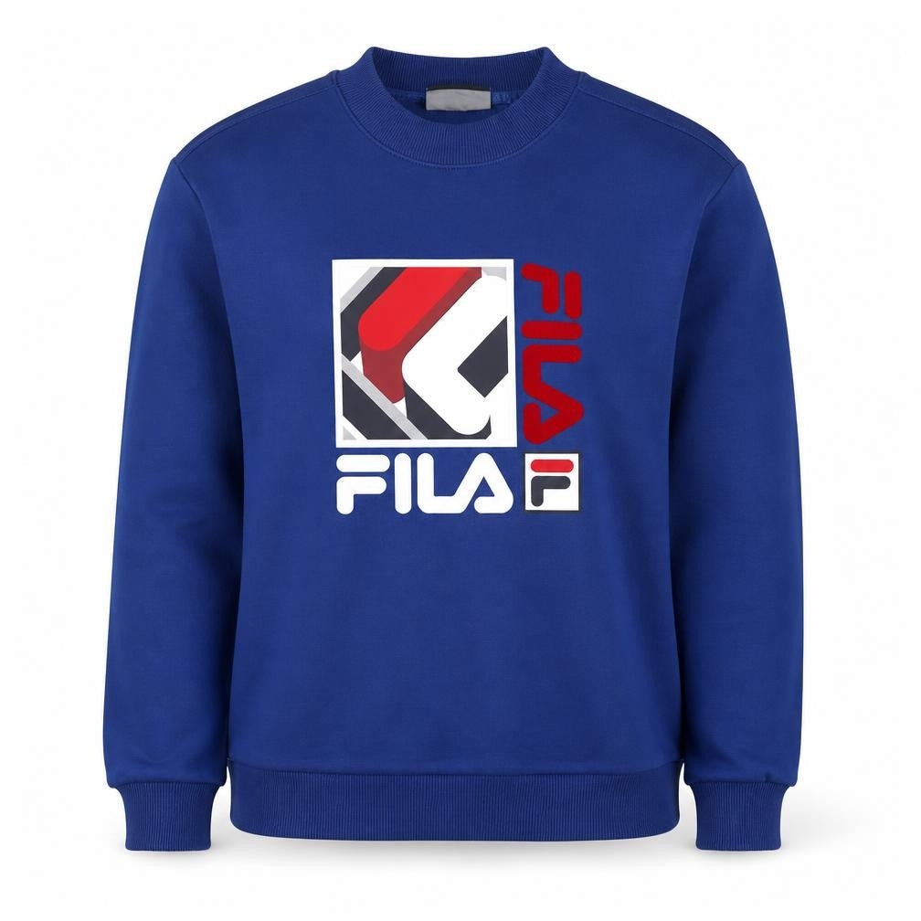 Fila Unisex Blue M Pullover Sweatshirt Crew Neck Logo Graphic