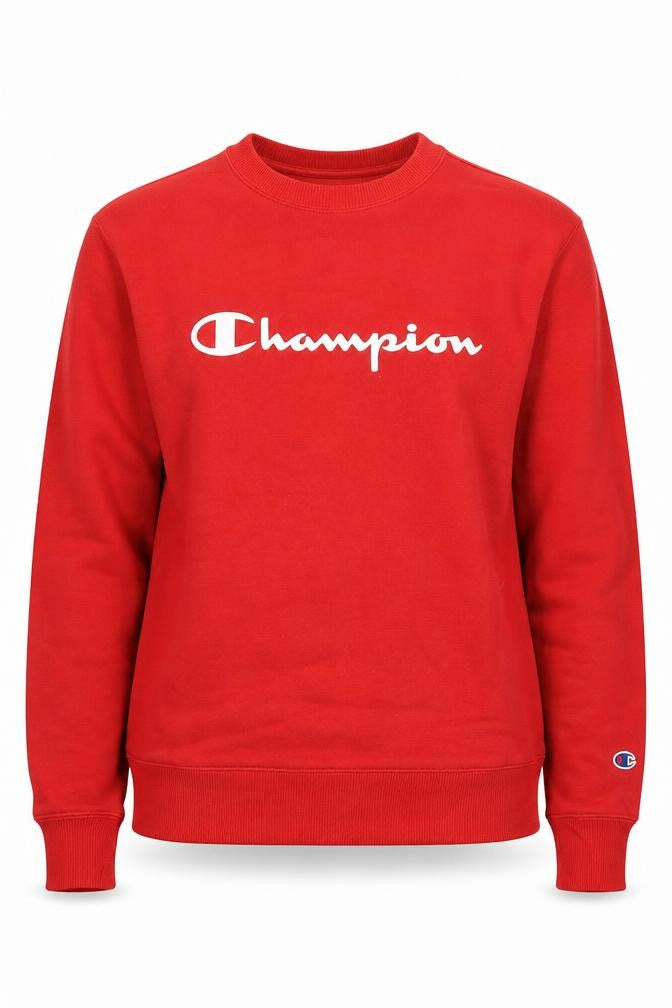 Champion Women's Red Small Pullover Sweatshirt Logo Print Cotton
