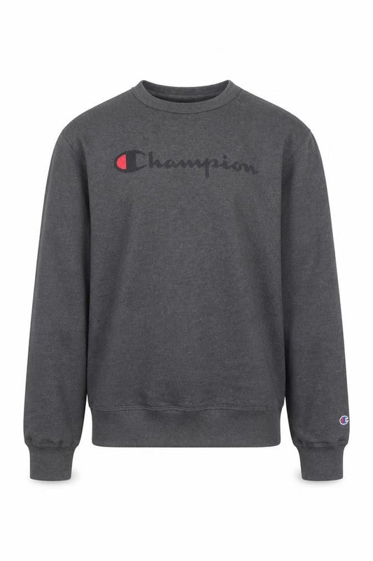 Champion Men's Grey Crew Neck Logo Sweatshirt Size S Pullover