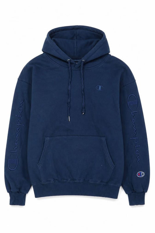 Champion Men's Blue Pullover Hoodie Small Regular Fit Cotton Logo