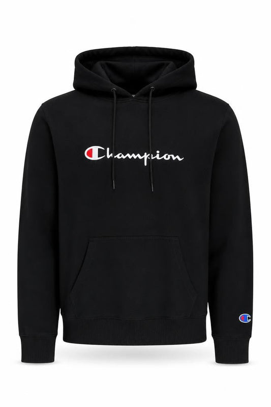 Champion Men's Black Pullover Hoodie M Embroidered Logo Sportswear