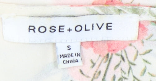 Rose + Olive Women's Multicoloured Floral Sleeveless Blouse S