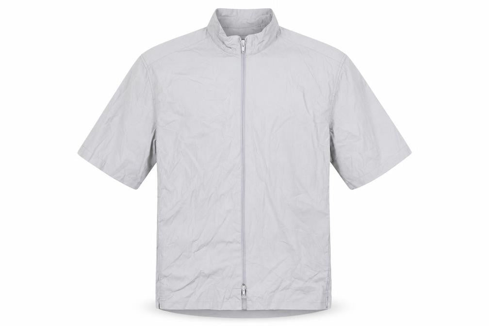 RAID Men’s Grey Cotton Short Sleeve Full Zip Casual Shirt M