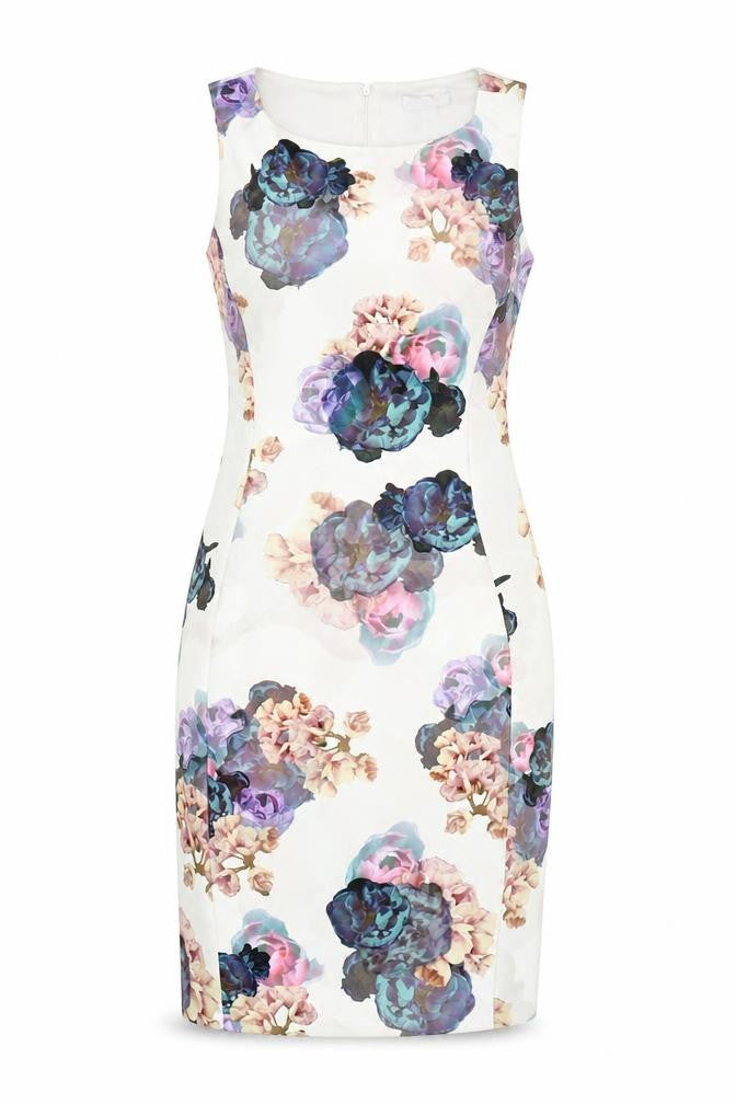 H&M Women’s Multicoloured Floral Sheath Dress Size 10 Knee Length