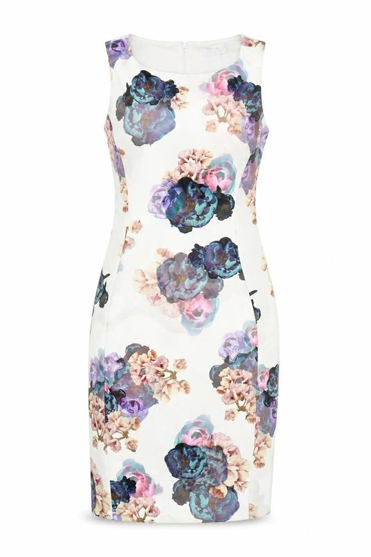 H&M Women’s Multicoloured Floral Sheath Dress Size 10 Knee Length