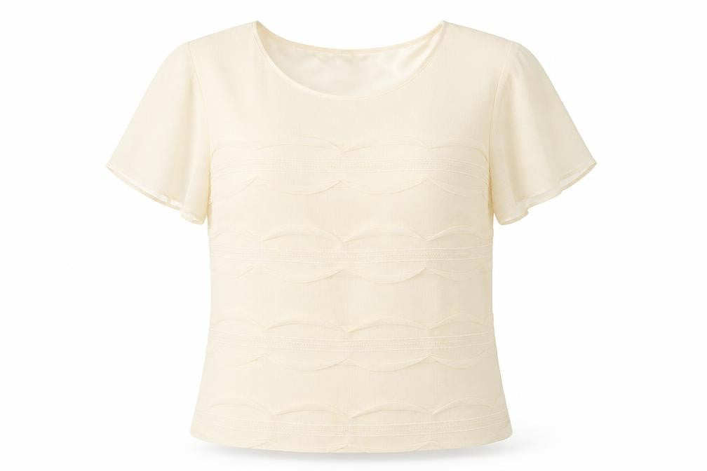Jacques Vert Women’s Ivory Short Sleeve Blouse Size 10 Regular Woven