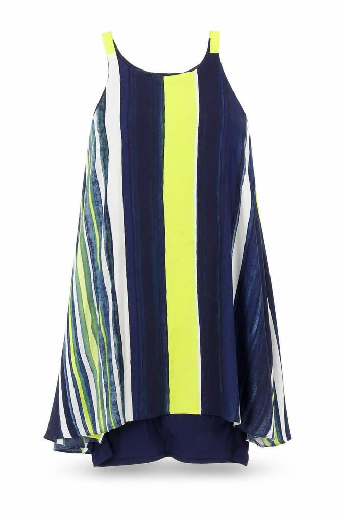 Next Women’s Multicoloured Striped Short Slip Dress UK 10 Summer Casual
