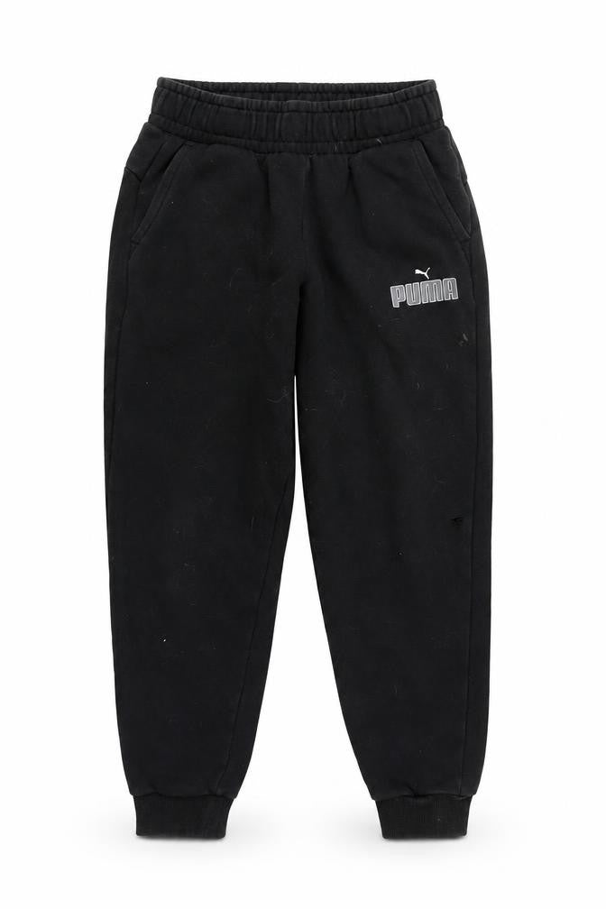 Puma Boys Black Jogger Trousers 11-12 Yrs Cotton Blend Sportswear