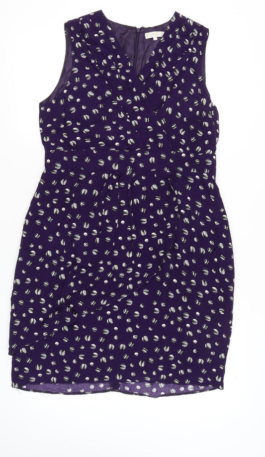 Rocha John Rocha Women’s Purple Polka Dot Wrap Dress Size 16