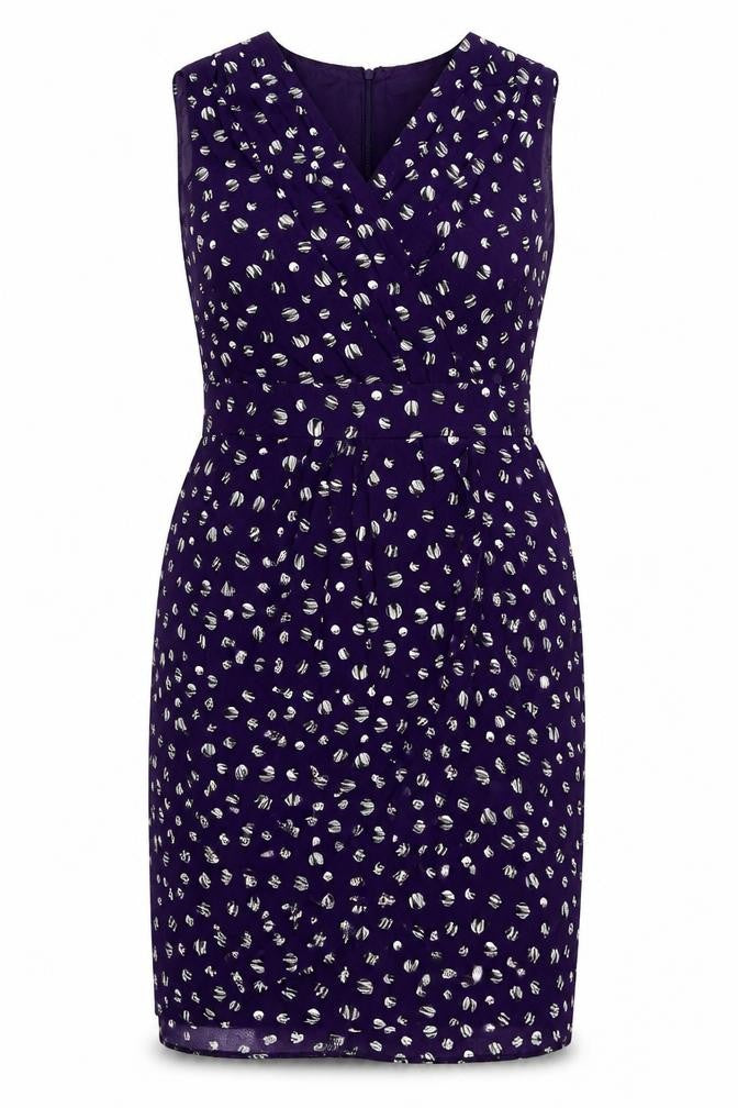 RJR.John Rocha Women’s Purple Polka Dot Wrap Dress Size 16
