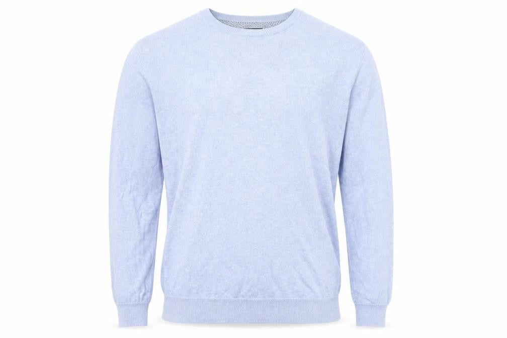 Greenwoods Men’s Blue Cotton Crew Neck Pullover Jumper L