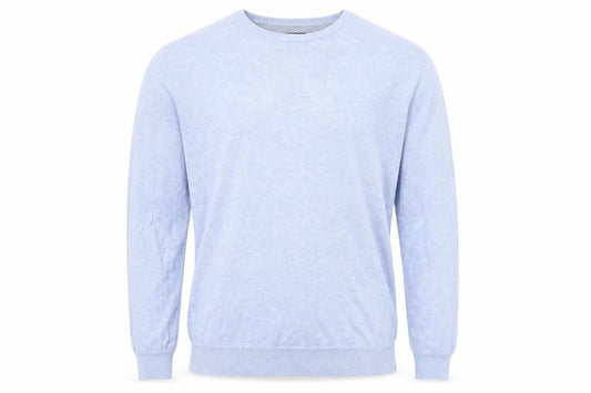 Greenwoods Men’s Blue Cotton Crew Neck Pullover Jumper L