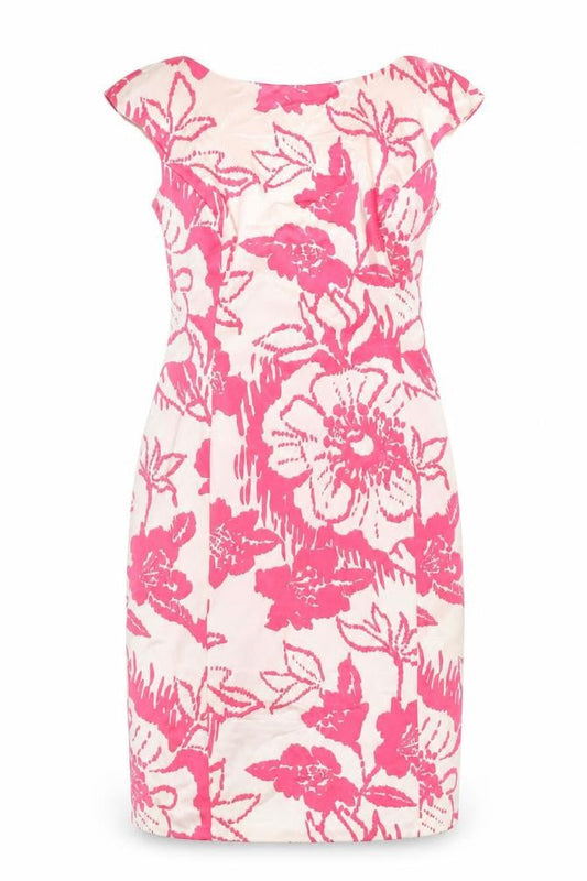 Coast Women's Pink Floral Sheath Knee Length Dress UK 10