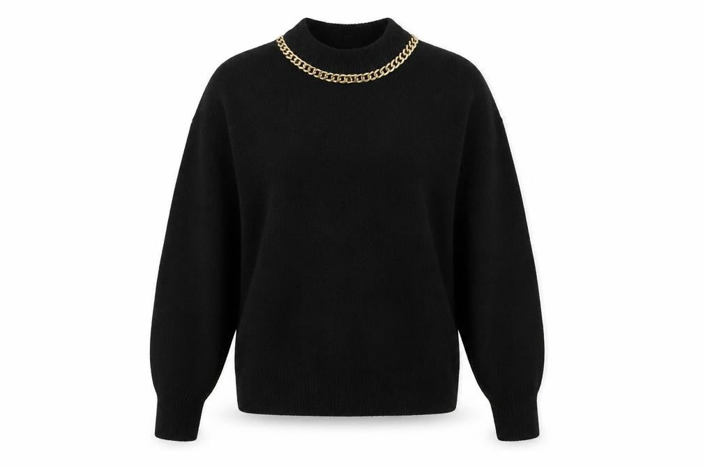H&M Women’s Black Crew Neck Pullover Jumper Size S Polyester Knit