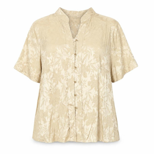 Marks and Spencer Women’s Beige Floral Button-Up Shirt Size 20