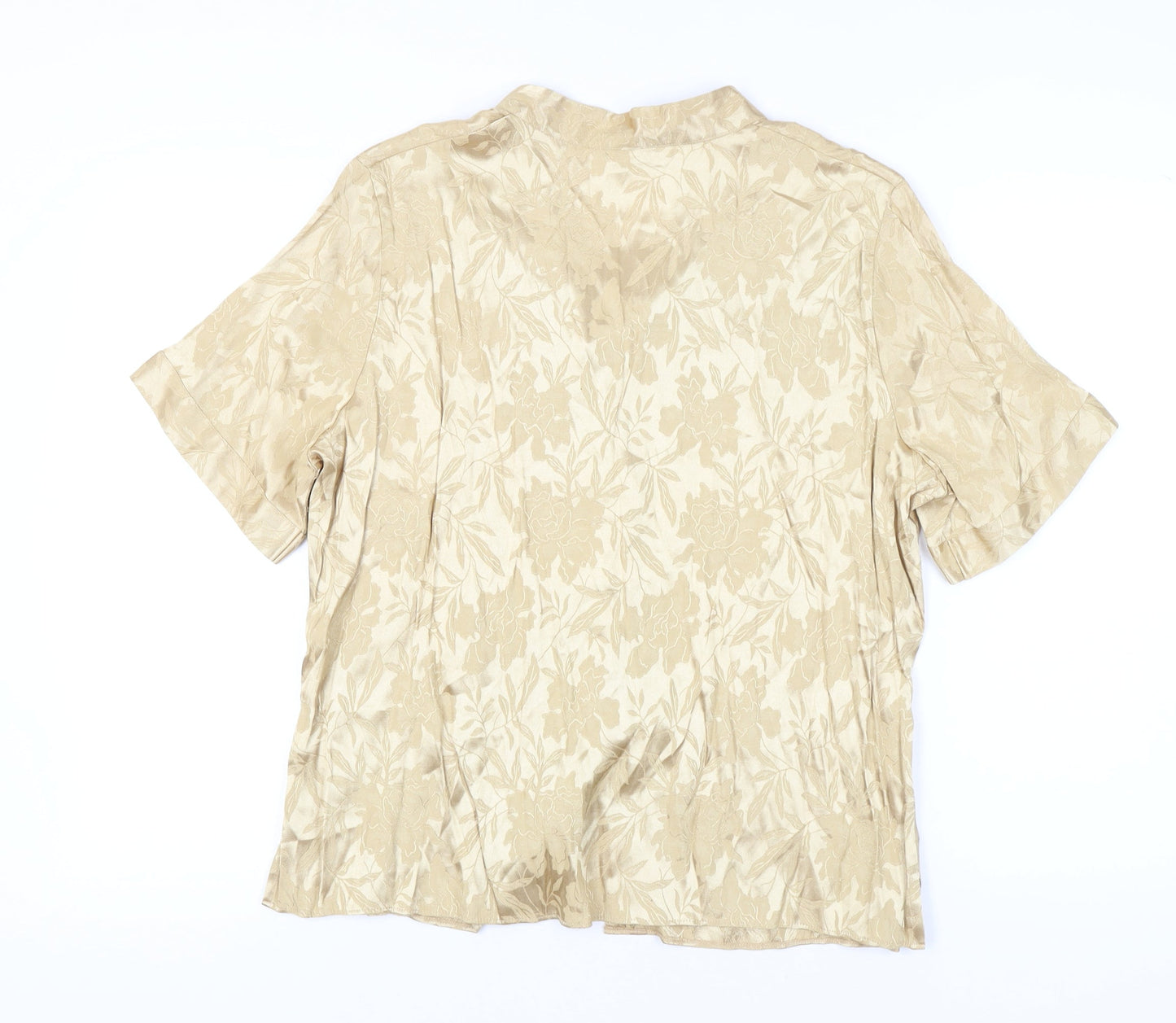Marks and Spencer Women’s Beige Floral Button-Up Shirt Size 20
