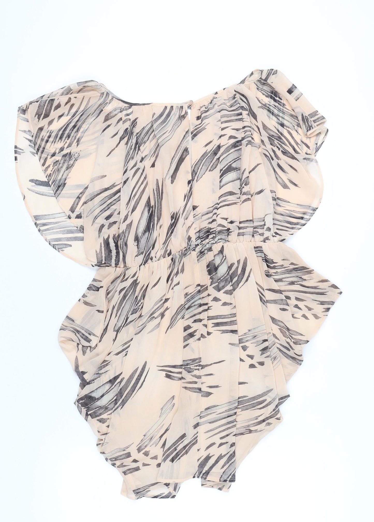 Topshop Women’s Beige Animal Print Blouson Dress Size 10