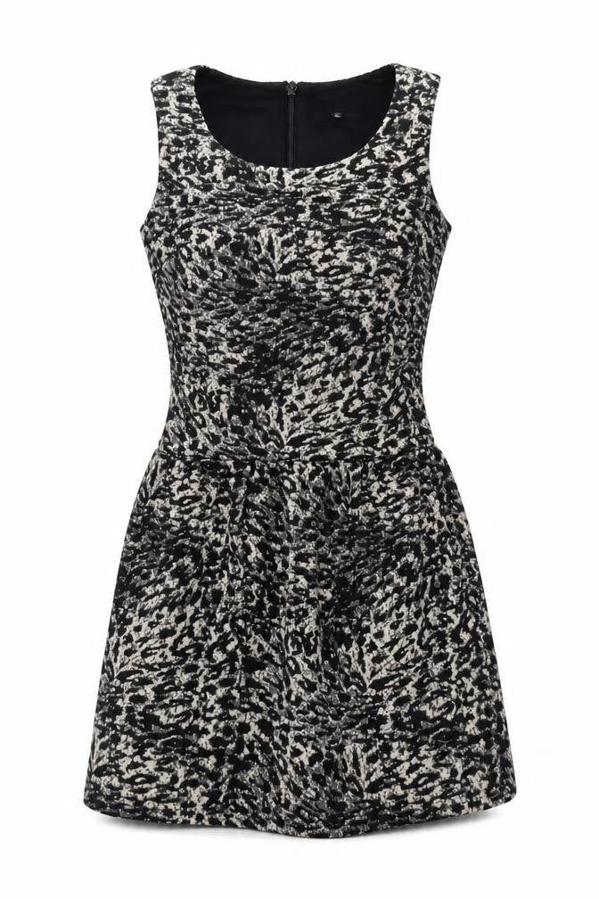 Next Women’s Black Animal Print A-Line Dress Size 8 Sleeveless