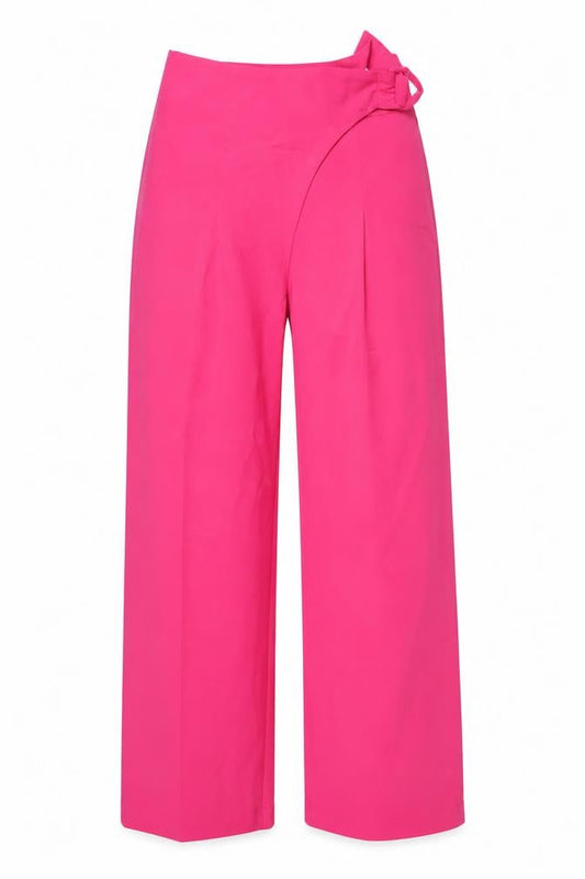 Collusion Women’s Pink Wide-Leg High-Rise Buckle Trousers Size 4