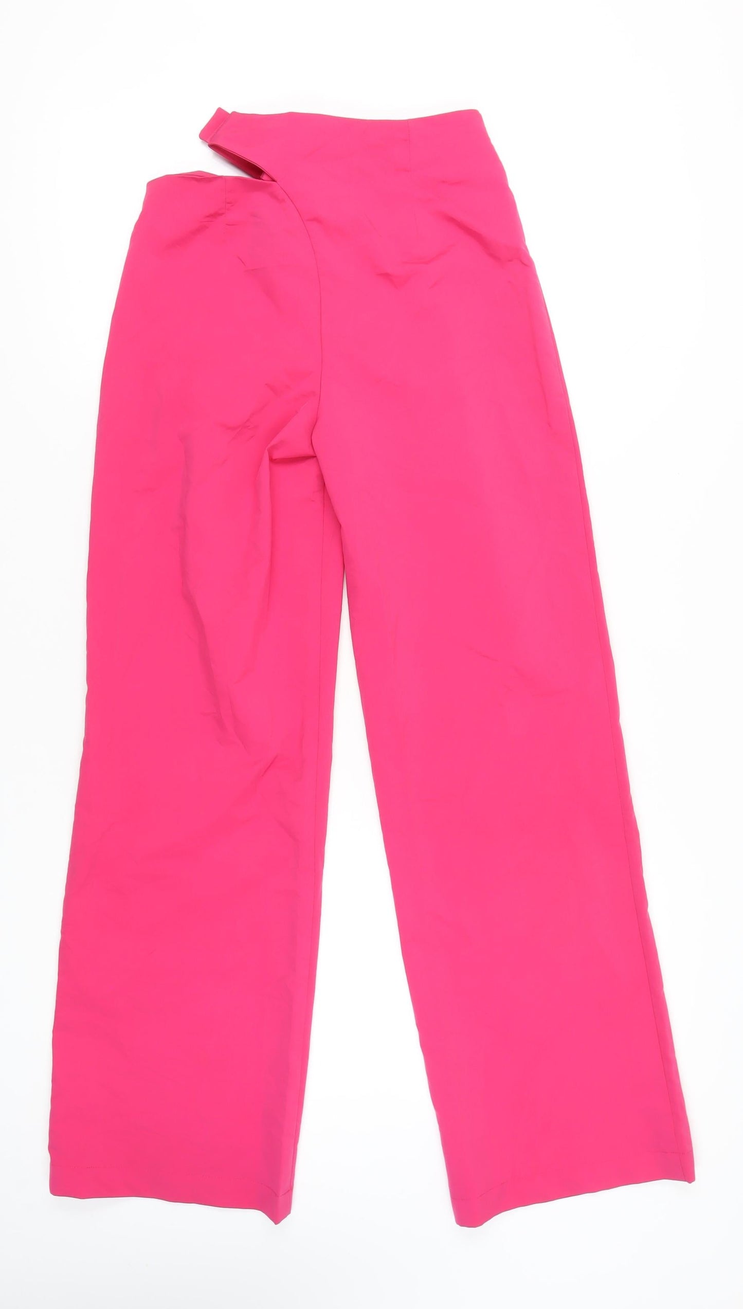 Collusion Women’s Pink Wide-Leg High-Rise Buckle Trousers Size 4