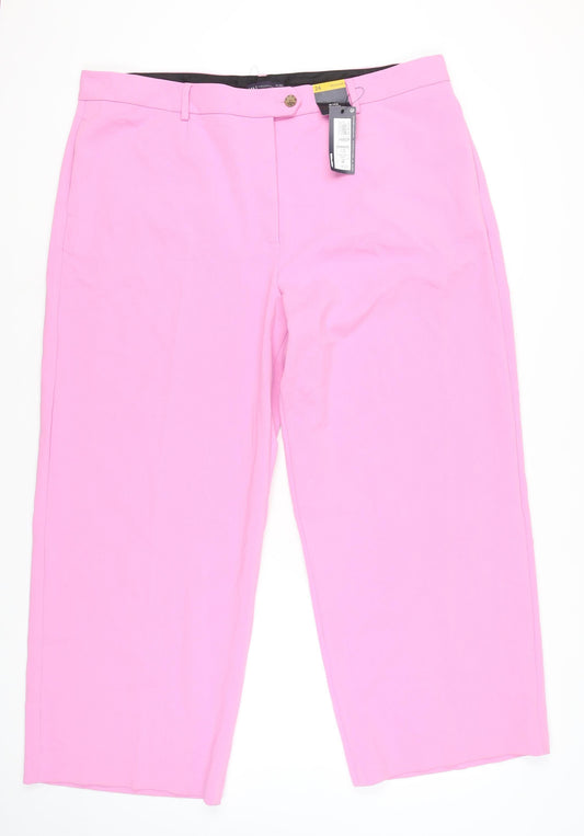 Marks and Spencer Women’s Pink Size 24 Straight Leg Trousers