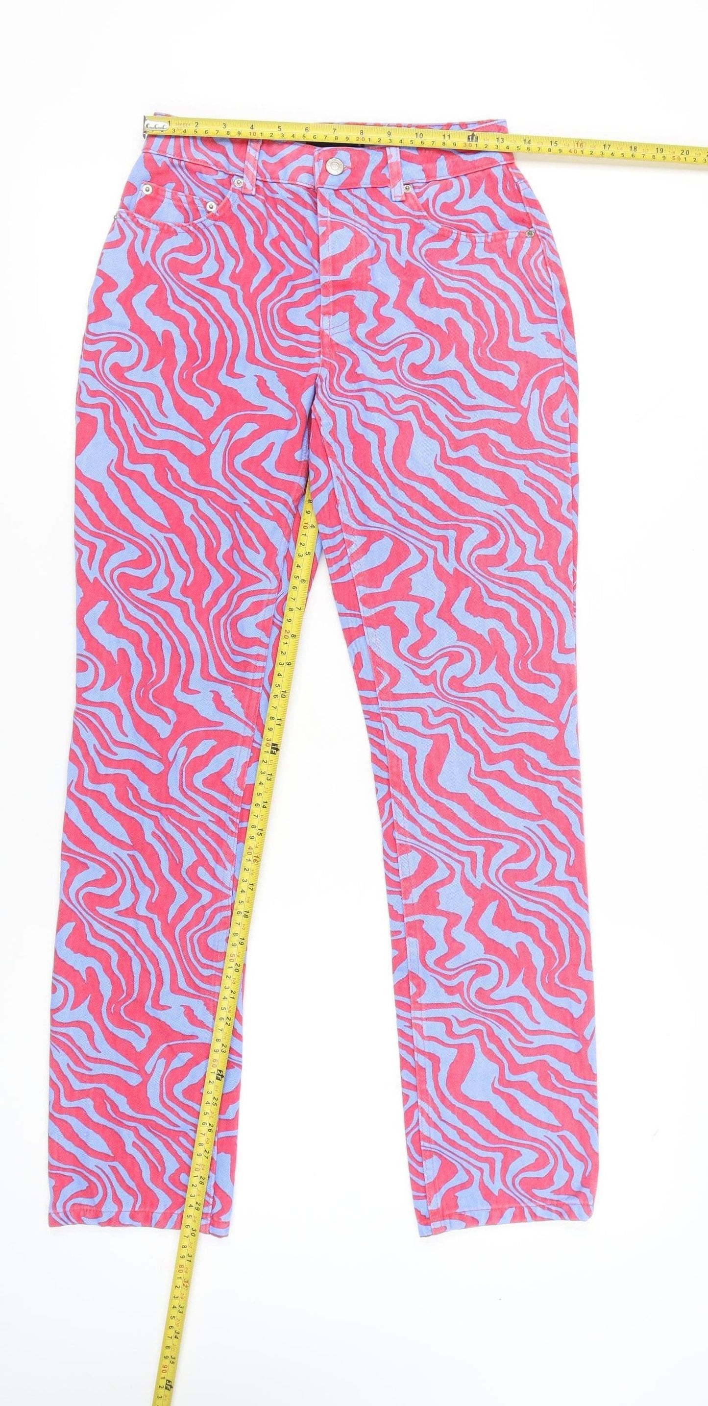 ASOS DESIGN Women’s Multicoloured Animal Print Straight Jeans Size 8