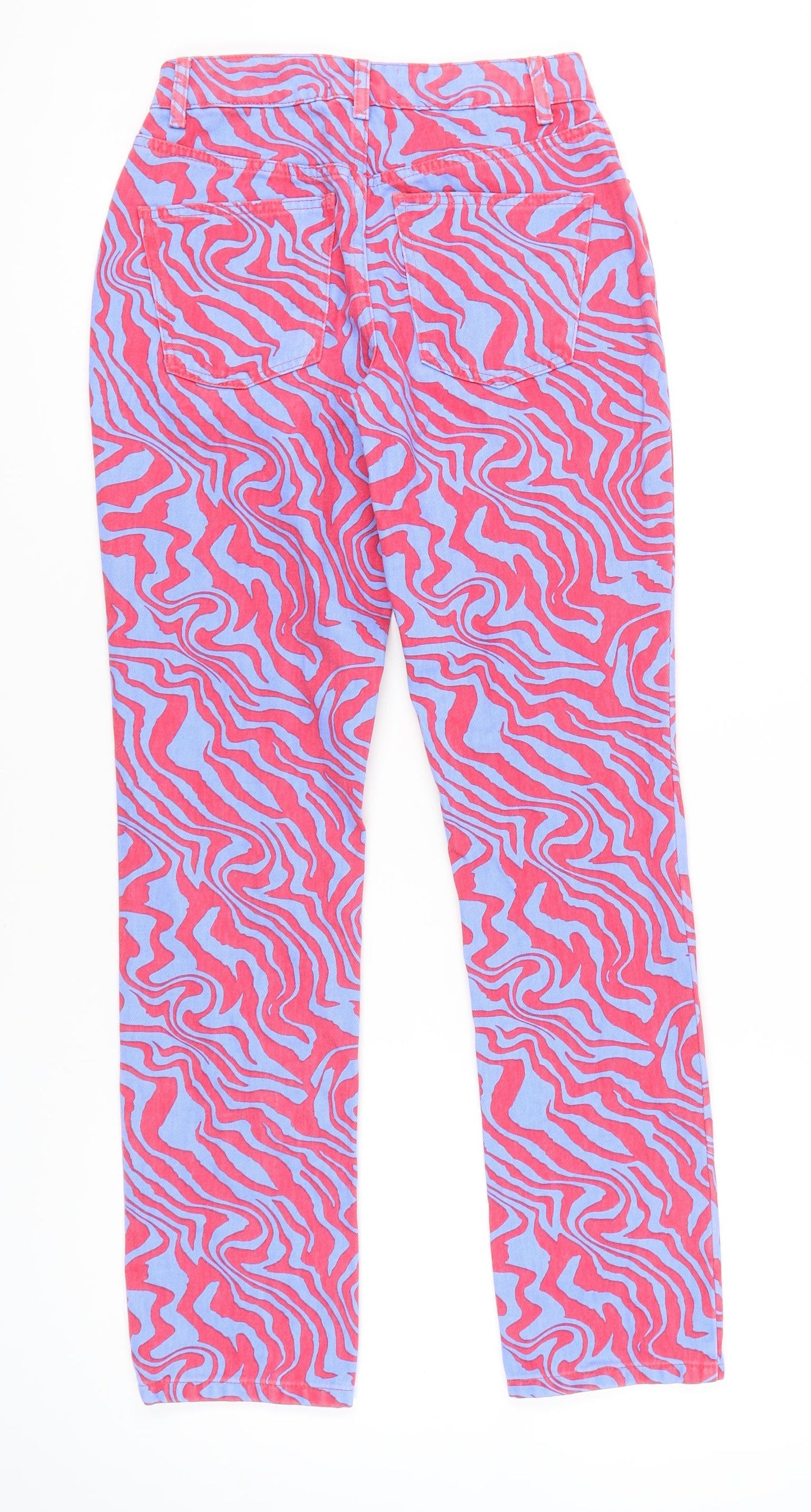 ASOS DESIGN Women’s Multicoloured Animal Print Straight Jeans Size 8