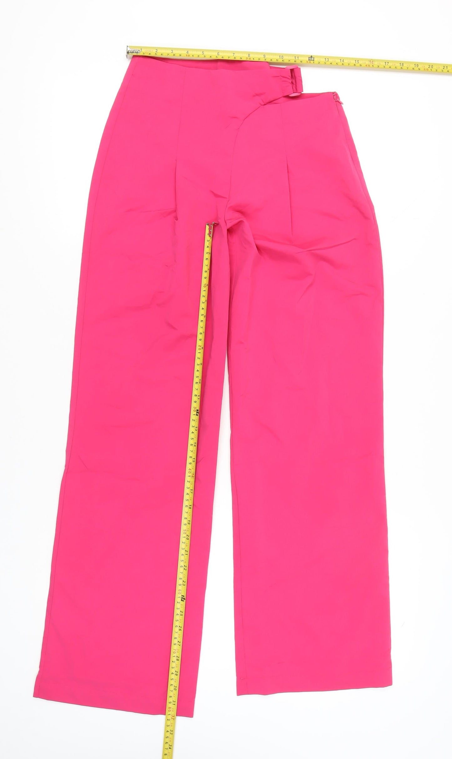 Collusion Women’s Pink Wide-Leg High-Rise Pleated Trousers Size 4