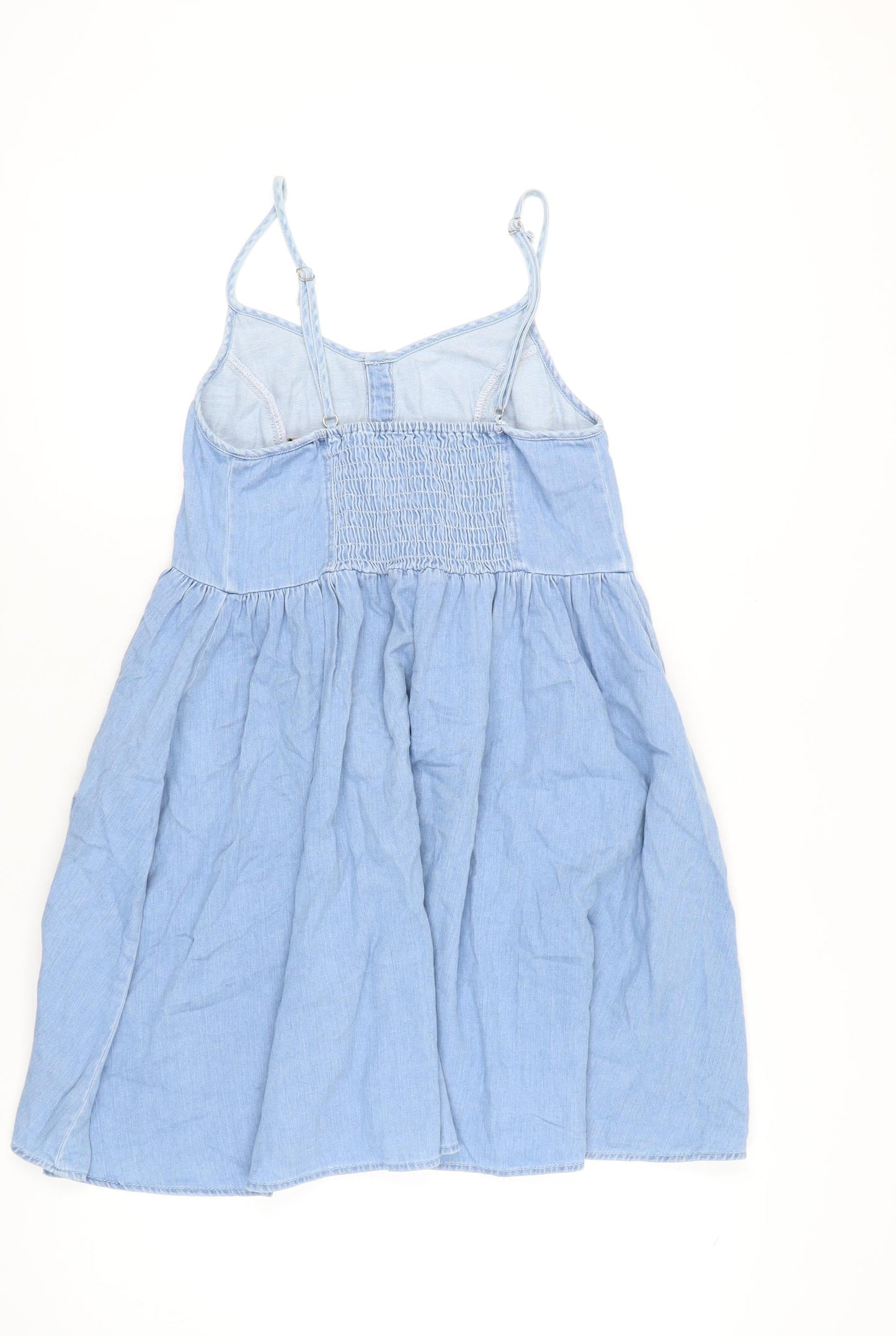 Topshop MOTO Women's Blue Size 10 A-Line Denim Short Dress