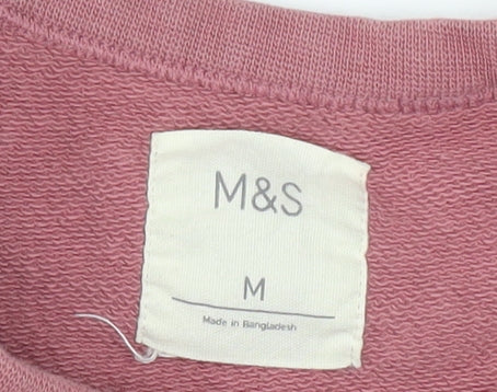 Marks and Spencer Men's Pink M Pullover Sweatshirt Cotton Elastane