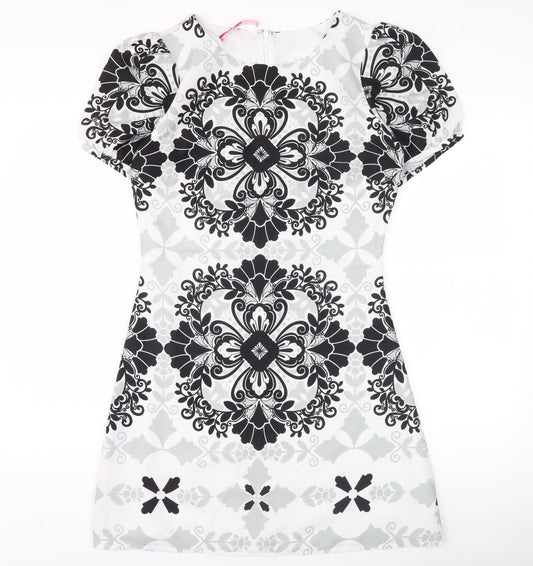 Lts Women’s Black & White Geometric Sheath Dress Size 10