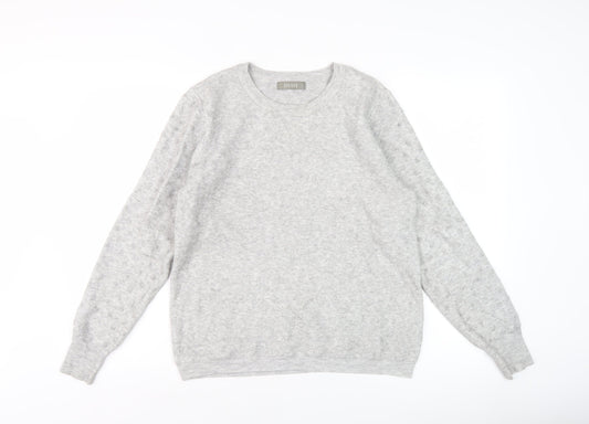 Oasis Women's Grey Crew Neck Long Sleeve Pullover Jumper L