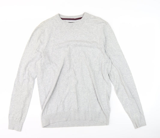 Burton Menswear London Men's Grey M Pullover Crew Neck Jumper