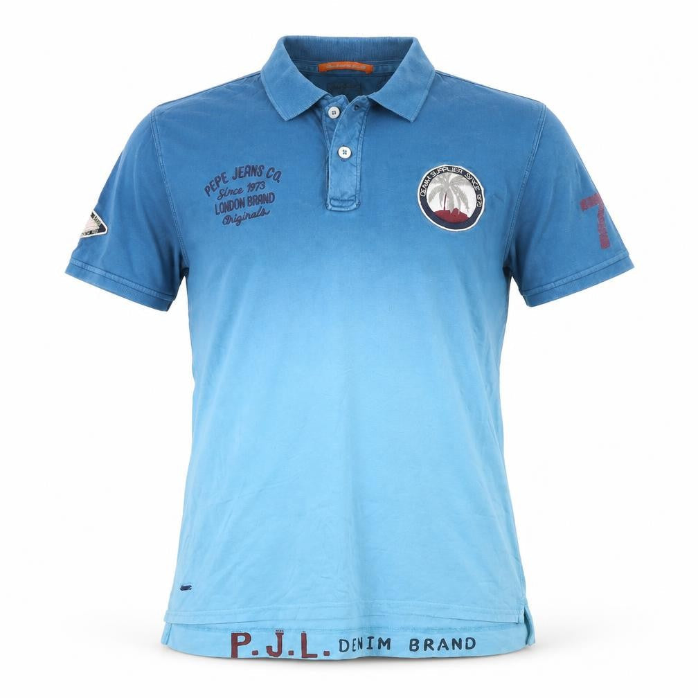 Pepe Jeans Men’s Blue Cotton Short Sleeve Polo Shirt M
