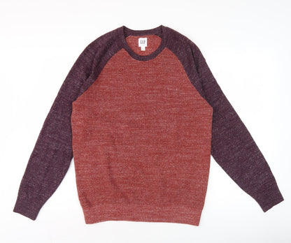 Gap Men's Red Crew Neck Pullover Jumper Size S Cotton Blend Knit