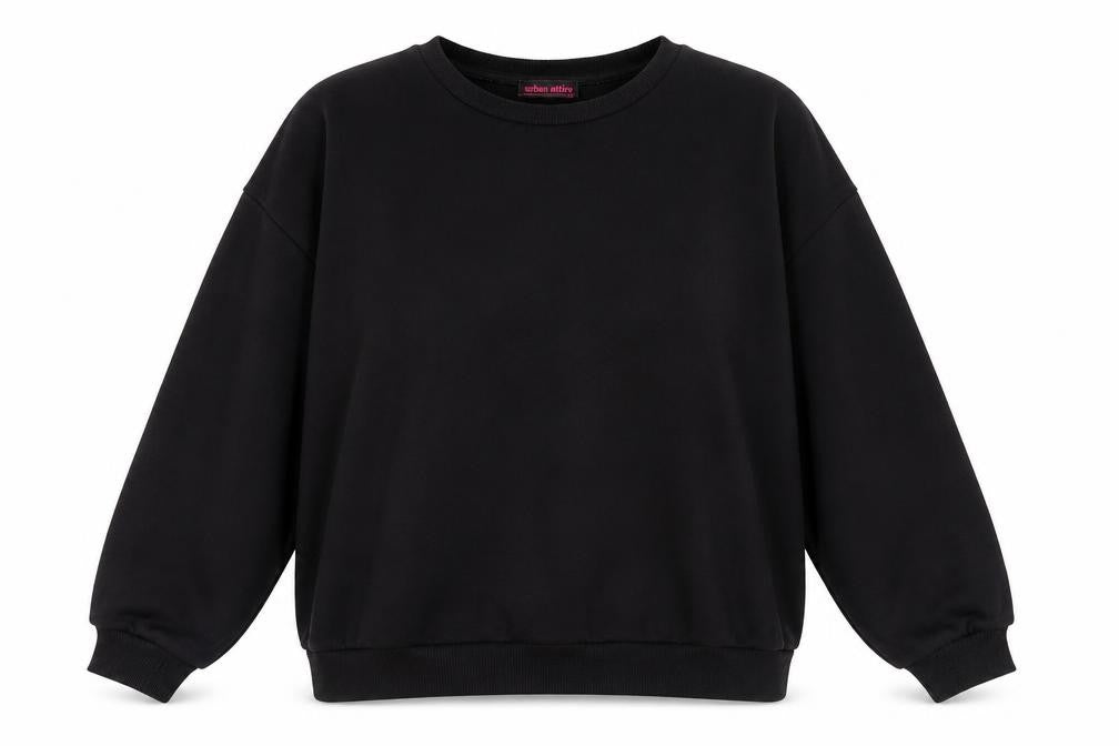 Urban Attire Women’s Black S Pullover Sweatshirt Graphic Quote