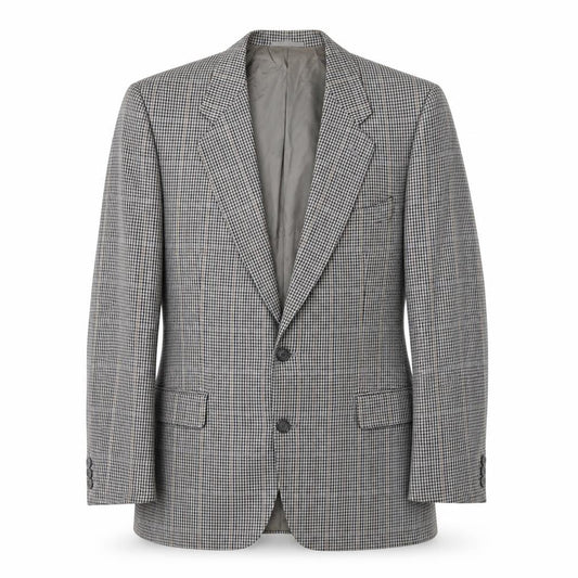 Jaeger Men's Grey Check Wool Blazer Jacket 50R Regular Fit