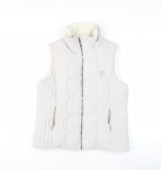 Evie Essentials Women’s Beige Quilted Puffer Waistcoat Size 14