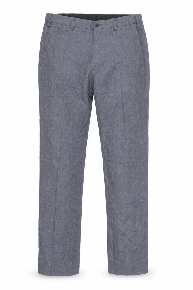 Marks & Spencer Men's Grey Regular Fit Chambray Trousers 32x33