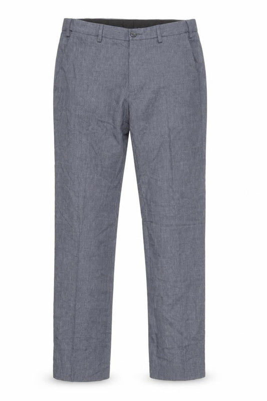 Marks & Spencer Men's Grey Regular Fit Chambray Trousers 32x33