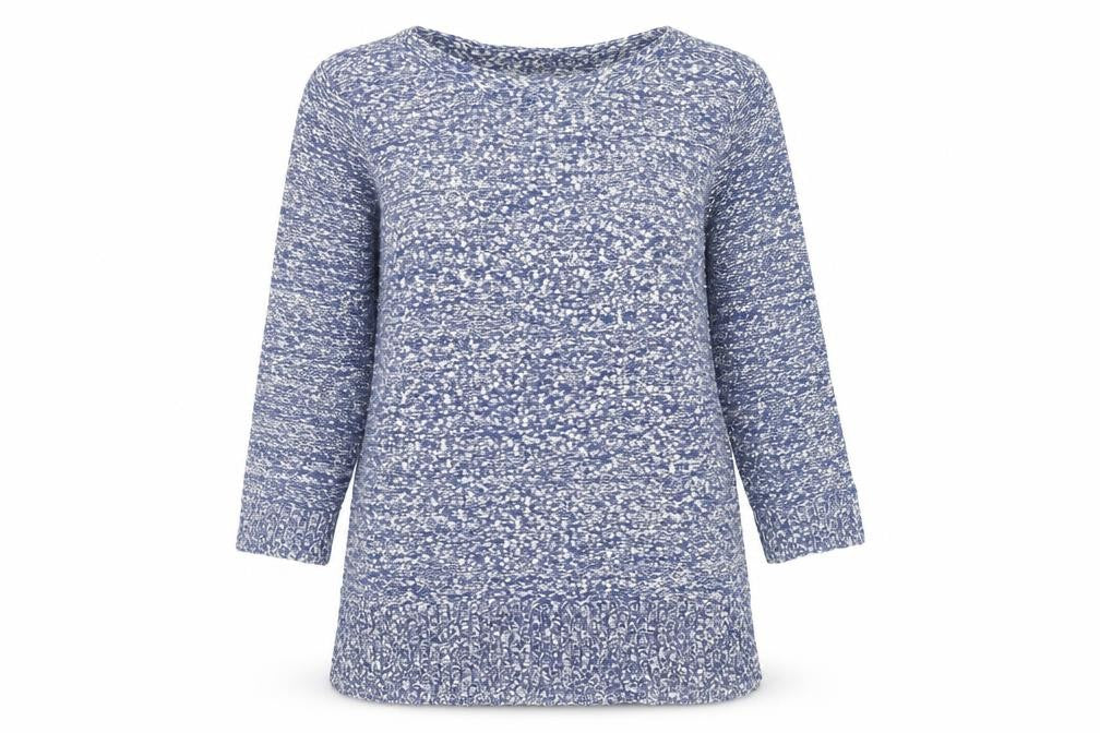 Bonmarché Women's Blue Knit Tunic Jumper Size M Crew Neck