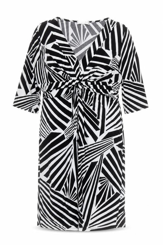 Deane & White Women’s Black Geometric Sheath Dress Size 18